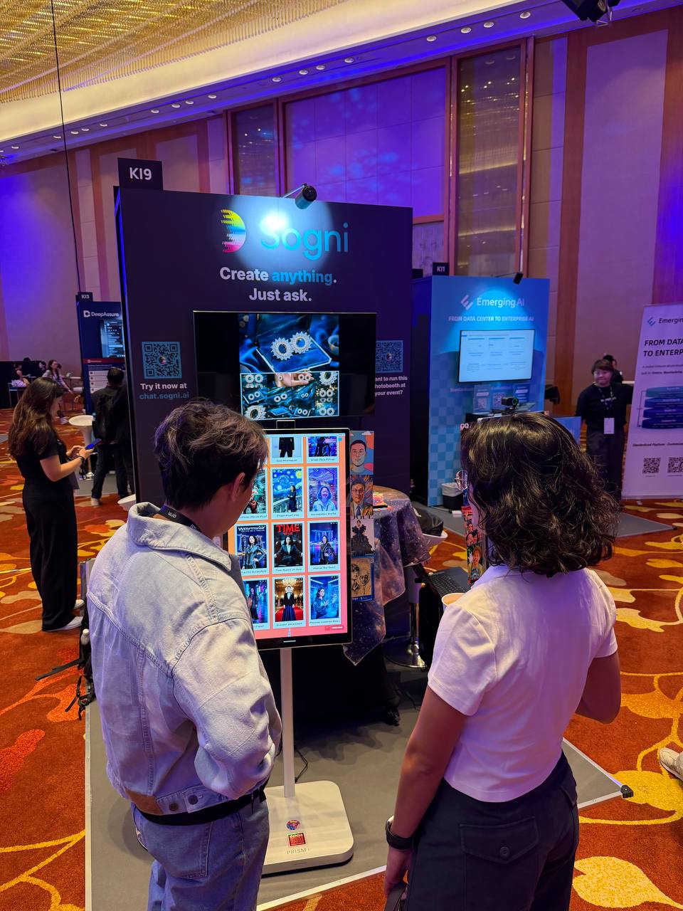 Visitors exploring the Sogni booth at SuperAI Singapore