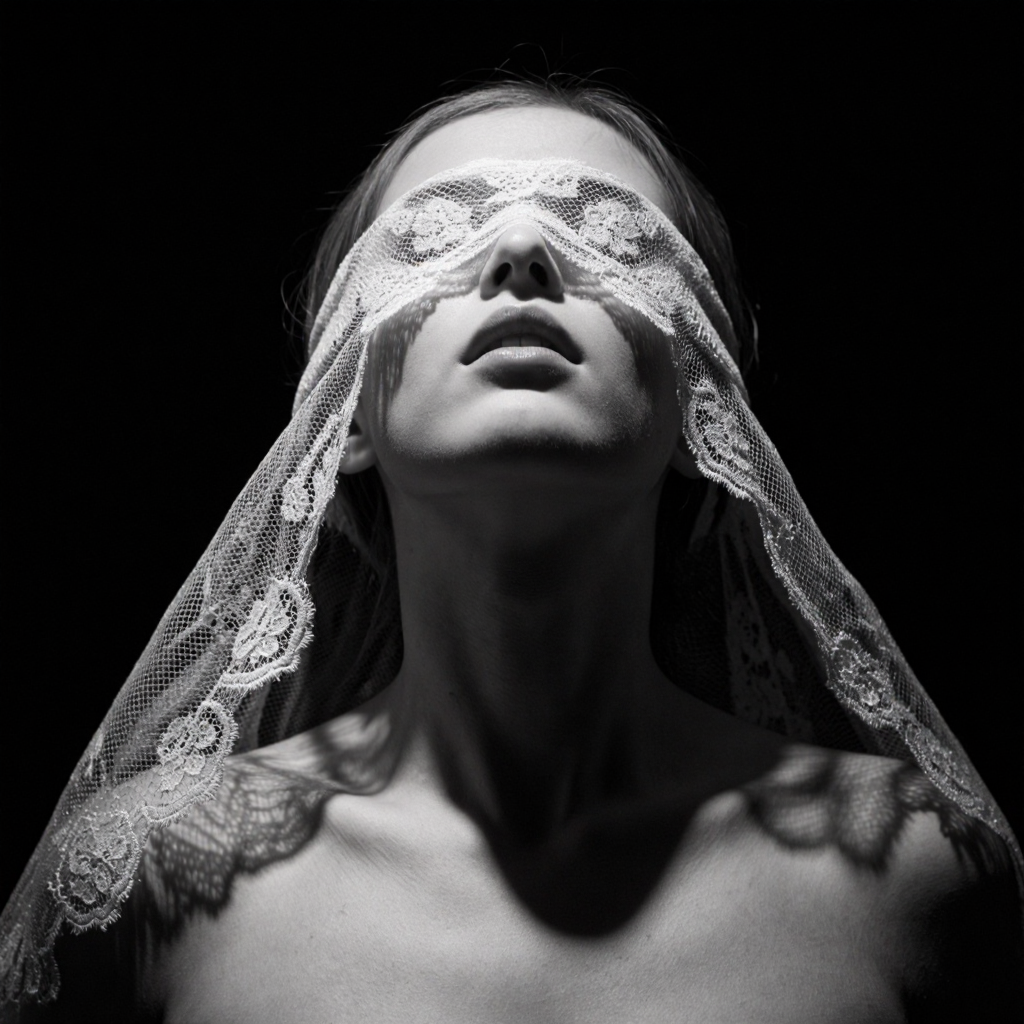 Dark Beast Krea 2 monochrome lace portrait sample render